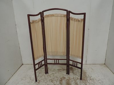 Edwardian Mahogany Three Section Folding Screen