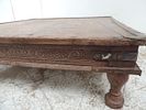 Afganistan Low Carved Teak Table on Short Turned LegsImage - 2