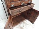 Tudor Style Carved Oak Panels Fall Front Cocktail CabinetImage - 2