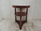 Victorian Blue & White Decorated Wash Bowl on Turned Tripod Mahogany Stand with DrainageImage - 1