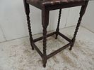 Edwardian Oak Rectangular Pie Crust Edge Side Table on Barley Twist SupportsImage - 2