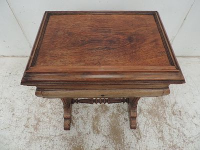 Victorian Figured Walnut Sewing Box with Fitted Interior & Mirror