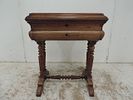 Victorian Figured Walnut Sewing Box with Fitted Interior & MirrorImage - 1