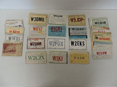 Large Collection of Early 20th Century American Ham Radio Amateur QSL Cards from all over The 