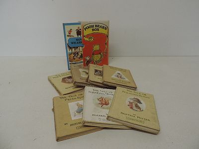 Seven Vintage Beatrix Potter Childrens Books & Two Pooh Bear Books