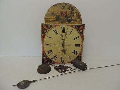Late 18th Century Painted Face Long Case Clock Movement "Lawrence Smith Keighley"
