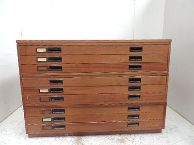 Three Section Nine Drawer Mahonany Plan Chest "Abbess"