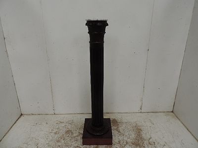 Carved Capital Column / Jardiniere Stand with Marble Top 49"