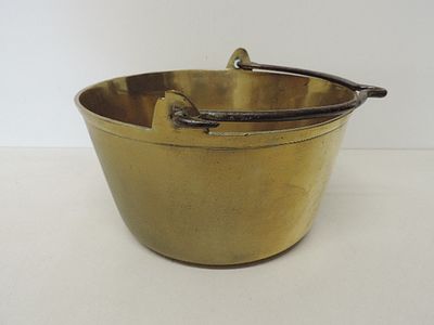 19th Century Brass 11" in Diameter Jam Kettle