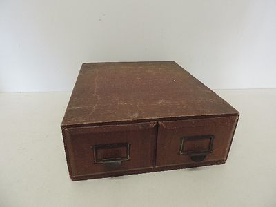Vintage Two Drawer Card Index Box