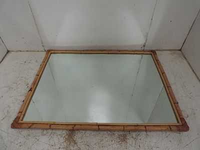 Large Rectangular Bamboo Frame Mirror