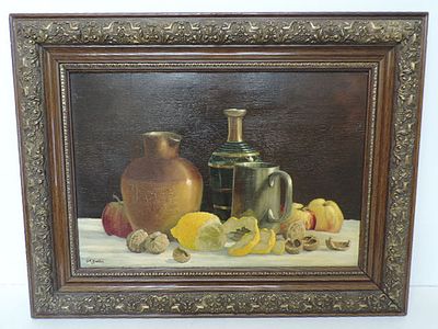 Framed Oil Table Top Still Life Signed David A Godden