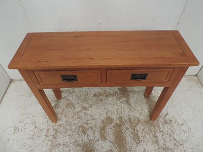 Modern Pale Oak Two Drawer Side Table