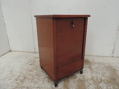 Late 19th Century Mahogany Purdonium / Coal Box on Wheel