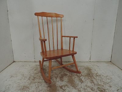 Mid Century Elm Stick Back Rocking / Nursing Chair