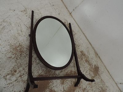 Mahogany Frame Oval Dressing Table Top Mirror
