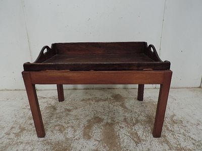 19th Century Mahogany Butler's Tray on Low Coffee Table Stand