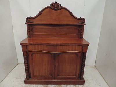 Victorian Mahogany Chiffoniere with Two Tier Gallery Top on Bobbin Turned Supports