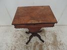 Victorian Figured Walnut & Satinwood Inlay Fitted Sewing / Work Box on Four Leg Single SupportImage - 1