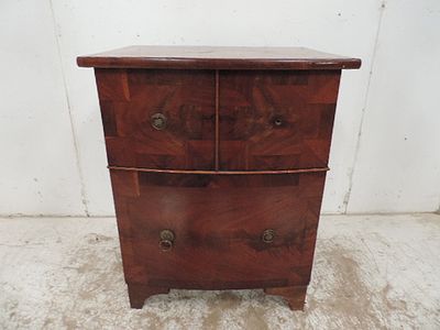 Small 19th Century Mahogany Bow Front Commode Cabinet
