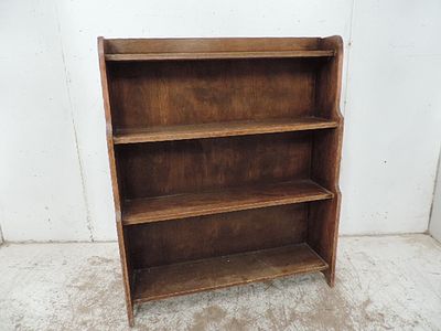 Low Art Deco Graduated Four Shelf Open Bookcase