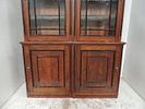 Late 19th Century Polished Pollard Oak & Ebony Stringing Library Bookcase with Glazed Doors Image - 1