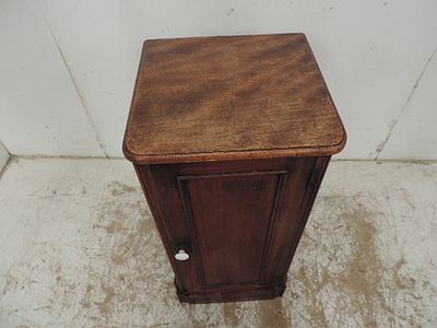Victorian Mahogany Bedside Cabinet with White Porcelain Handles