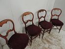 Set of Four Victorian Balloon Back Dining Chairs on Turned Stretcher BaseImage - 1