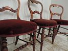 Set of Four Victorian Balloon Back Dining Chairs on Turned Stretcher BaseImage - 2