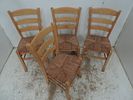 Set of Four Taverna Style Ladder Back Chairs with Rush SeatsImage - 1