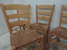 Set of Four Taverna Style Ladder Back Chairs with Rush SeatsImage - 2