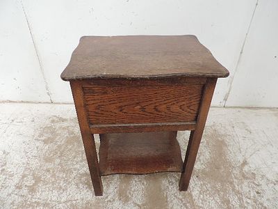 Edwardian Oak Fitted Sewing Box on Stand Moco Product