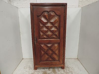 19th Century French Cherry Wood Carved Single Door Dining Room Cupboard