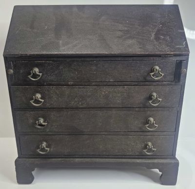 Antique Miniature Chippendale Secretary Desk. Secretary Desk Miniature or Salesman Sampler 
