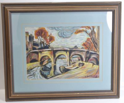 Hugo Scheiber (1873-1950) Gouache on Paper. Hugo Scheiber Gouache on Paper. Viewable image 