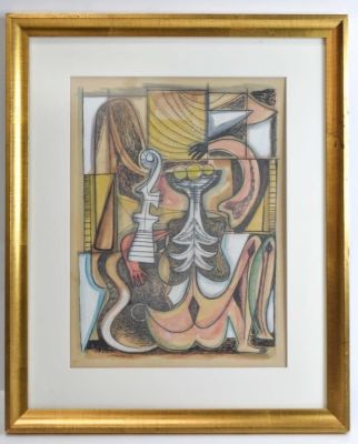 Mario Carreno Watercolor & Ink (Cuban 1913-1999). Mario Carreno (Cuban, 1913-1999), Signed 1946 