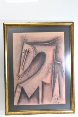 Wifredo Lam Drawing signed, viewable measures approx: 27 x 19.5
