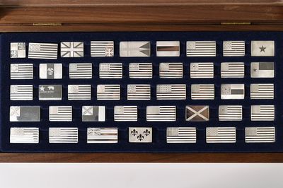 Sterling Silver Franklin Mint Flags 6.68 OZT. Franklin Mint collection of miniature sterling 