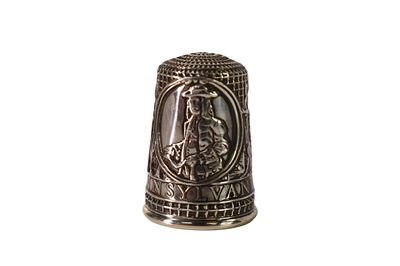 Sterling Pennsylvania Thimble. Sterling silver Pennsylvania souvenir thimble with raised 