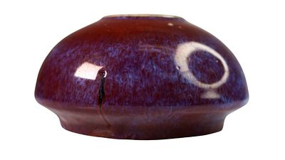 Chinese Mottled Red Glazed Porcelain Brush Washer. Antique Chinese porcelain brush washer of 
