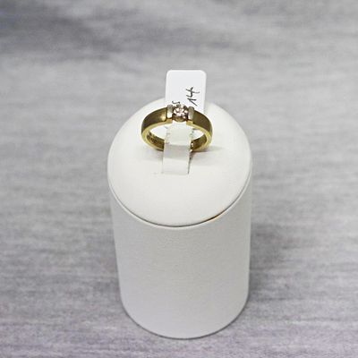 Solitärring. 14 K yellow gold with approx. 0.5ct diamond, weight 6.0g, RG 57