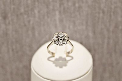 Brillantring. 14K white gold, 3.2g; 1.45ct (stamped); RG 53