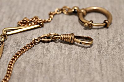 Uhrenkette 14 Karat. Antique watch chain, 13.5g, 14 karat rose gold; approx. 47 cm; with 2 