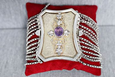 Antique choker necklace, 12 rows. Antique choker chain with 12 rows, 13-strand silver; buckle 