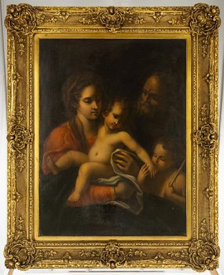 Die Heilige Familie mit Johannes dem Täufer, Italienische Schule des 19. Jh. Die Heilige