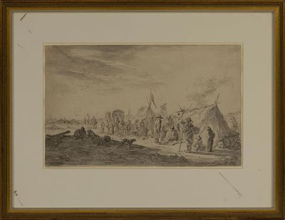 Goyen, Jan van - Kopie nach: Zelte am Strand. Goyen, Jan van - Kopie nach Zelte am Strand