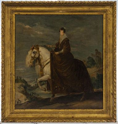Velázquez, Diego Rodríguez de Silva y - Kopie nach: Reiterportrait der Königin Isabella von Bourbon