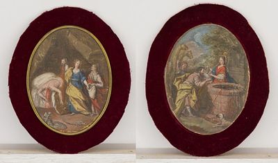 Zwei kleine, biblische Szenen, Italien, 18. Jh. Zwei kleine, biblische Szenen Italien, 18. Jh.