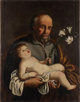 Der heilige Joseph mit dem Jesusknaben, Süddeutschland, 18. Jh. Der heilige Joseph mit dem