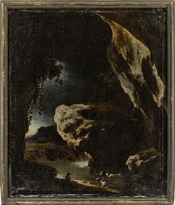 Roos, Johann Heinrich (Attrib.): Felsenlandschaft. Roos, Johann Heinrich (Attrib.)